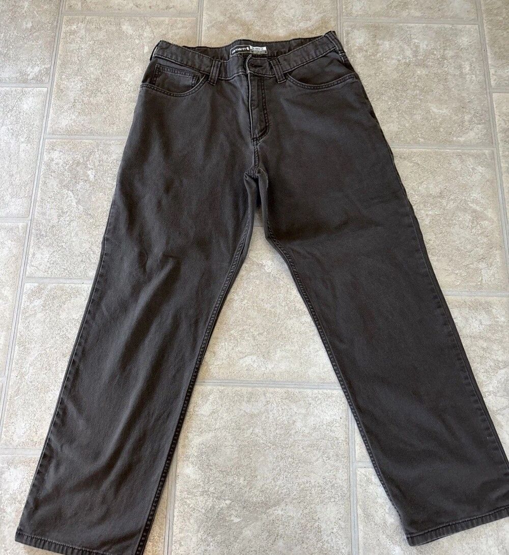 Carhartt Men's Pants Size 32X30 Brown Relaxed Fit Rugged Flex Work